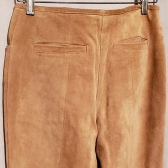 DKNY SUEDE JEANS TAN HEAVY WEIGHT PANTS SZ 4 - Picture 3 of 4